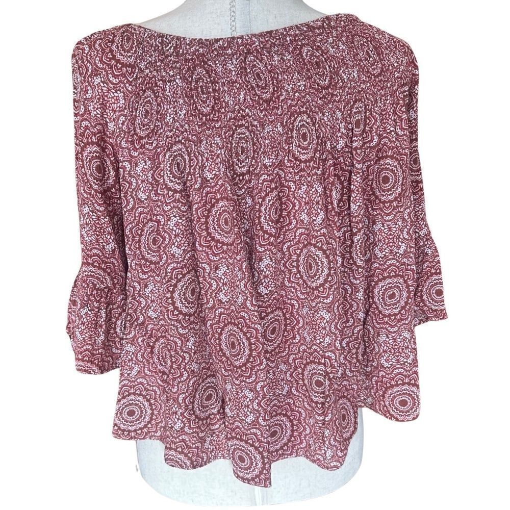 altar'd State Off The Shoulder Flowy Short Sleeve Dusty Rose Top Size Small - Picture 2 of 8